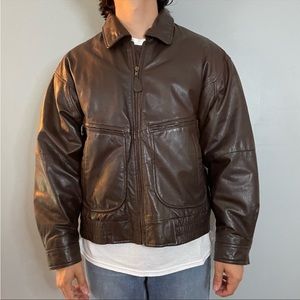 vintage new zealand outback genuine goat leather brown jacket. Men's or women's